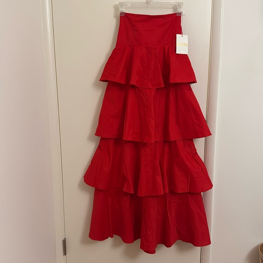Show Me Your Mumu Red Strapless Dress Small